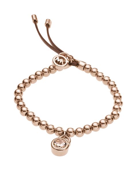 michael kors beaded stretch bracelet rose gold|Michael Kors bracelet sale.